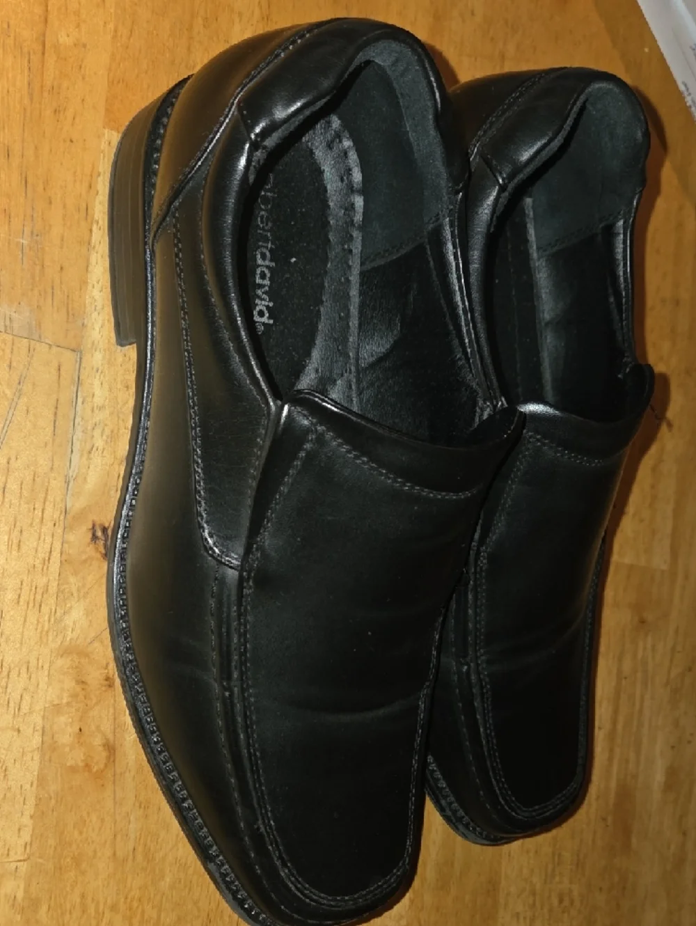 Roberto David Kids Black Moccasin Slip-Ons